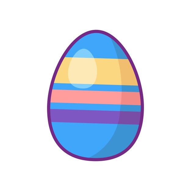 Vector festive easter egg multi colored striped ornate