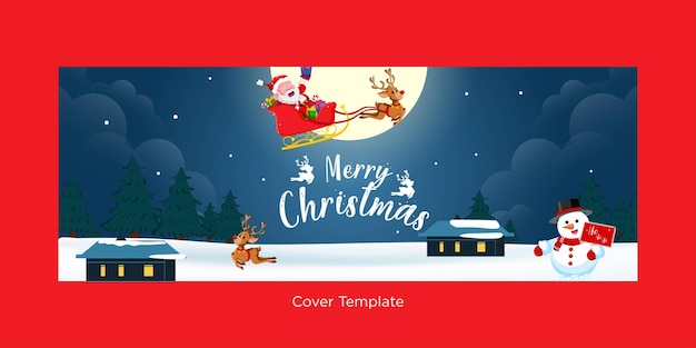 Festive elegant merry Christmas cover page template design