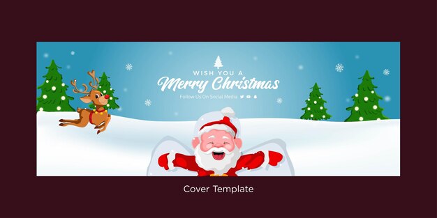 Festive elegant merry christmas cover page template design