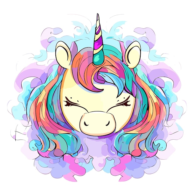 Festive face of magical unicorn