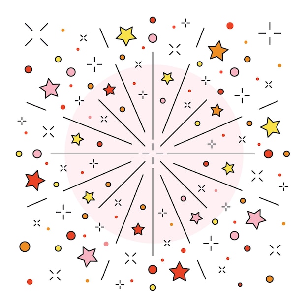 festive firework or firecracker icon in line art