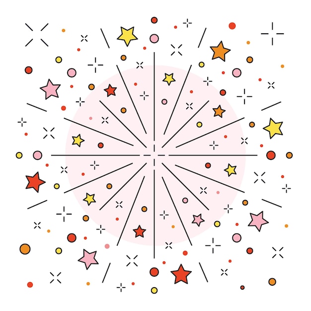 Festive Firework or Firecracker Icon in line Art