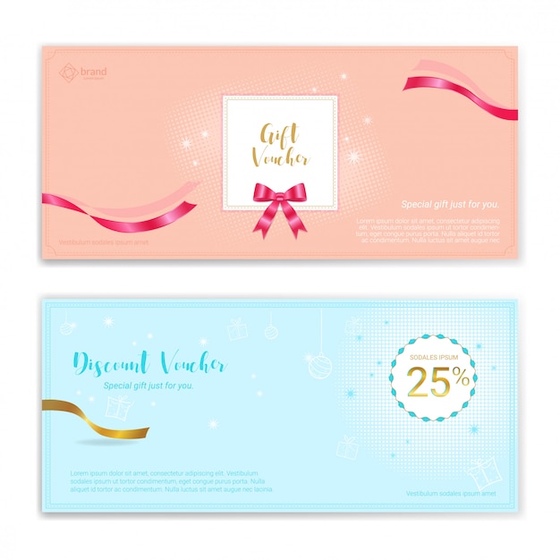 Vector festive gift certificate, voucher, gift card or cash coupon template