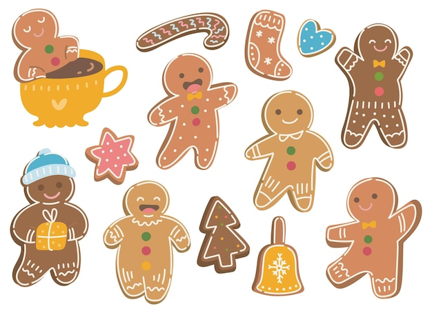 Vector festive gingerbread treat doodle illustration