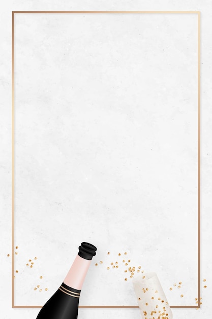 Festive gold frame template vector