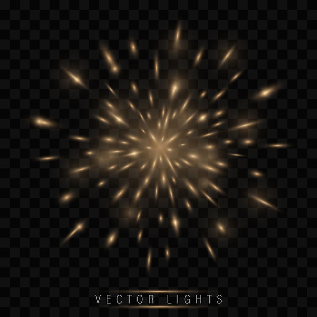 Vector festive golden firework salute burst