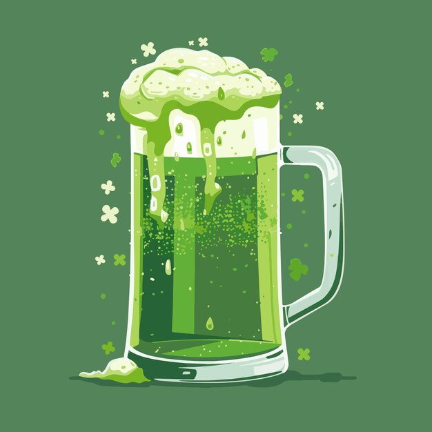 Festive Green Beer Mug Vector Illustratie voor St Patrick's Day