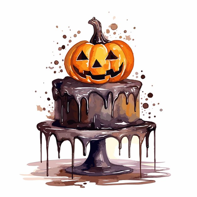 Vettore torta festiva di halloween decorata