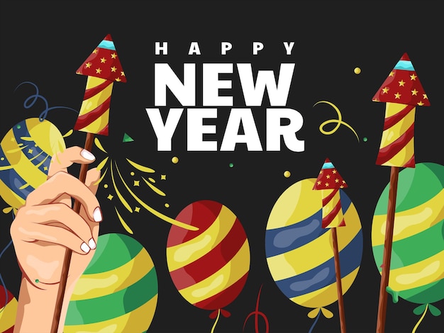 Vector festive happy new year banner premium vector