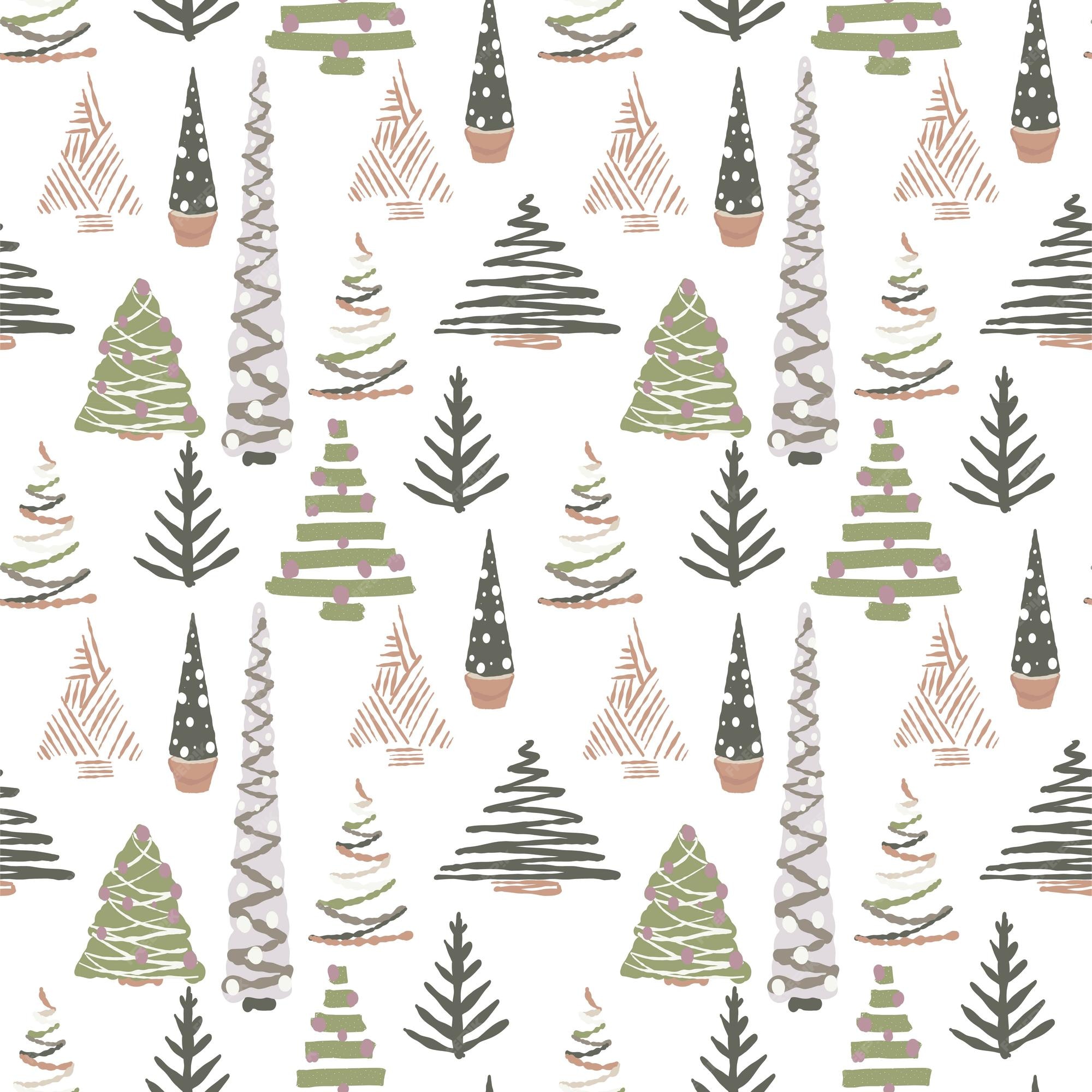 Premium Vector Festive pattern of abstract christmas trees print for Christmas Printed