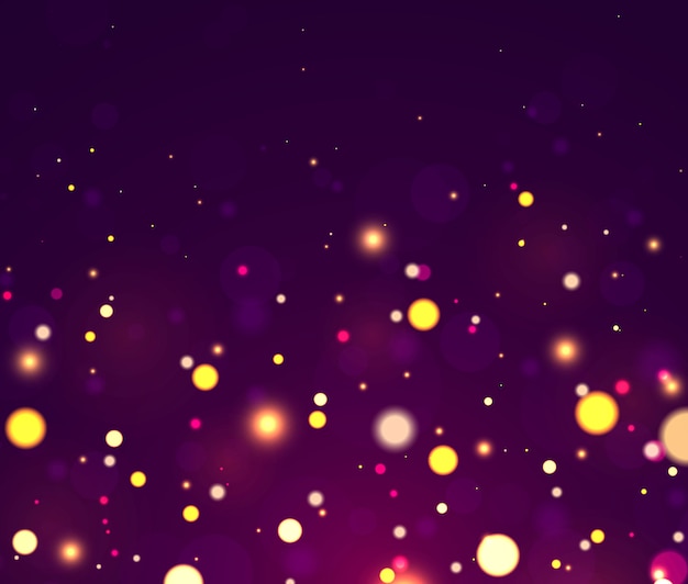 お祝いの紫と金色の明るいライト