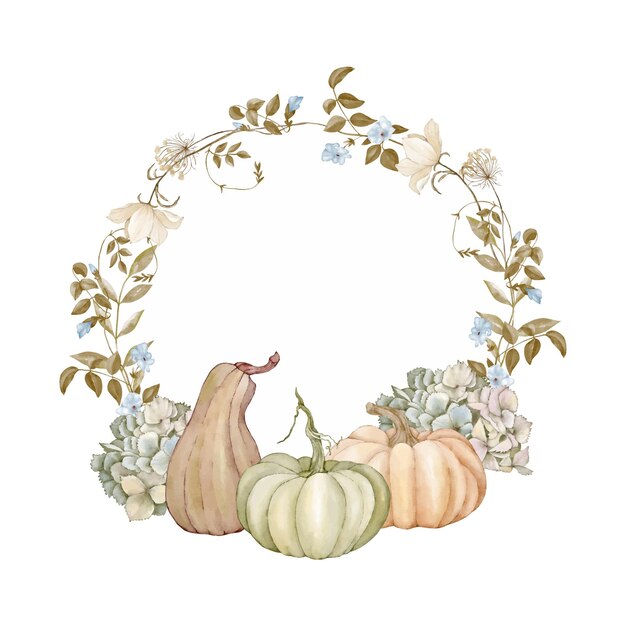 Festive round wreath for thanksgiving