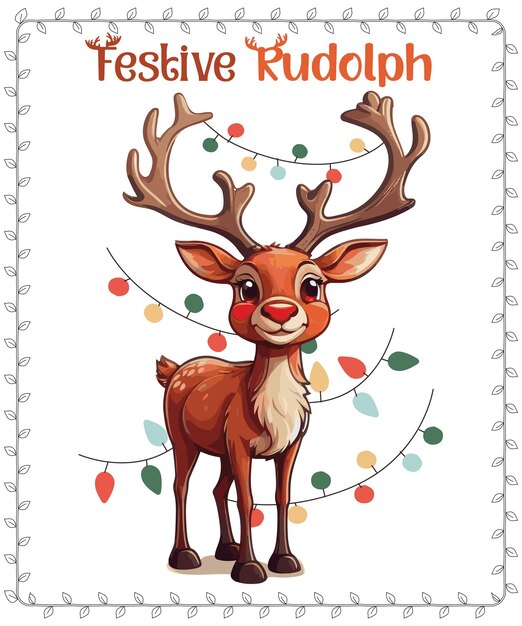 Vector festive rudolph tshirt