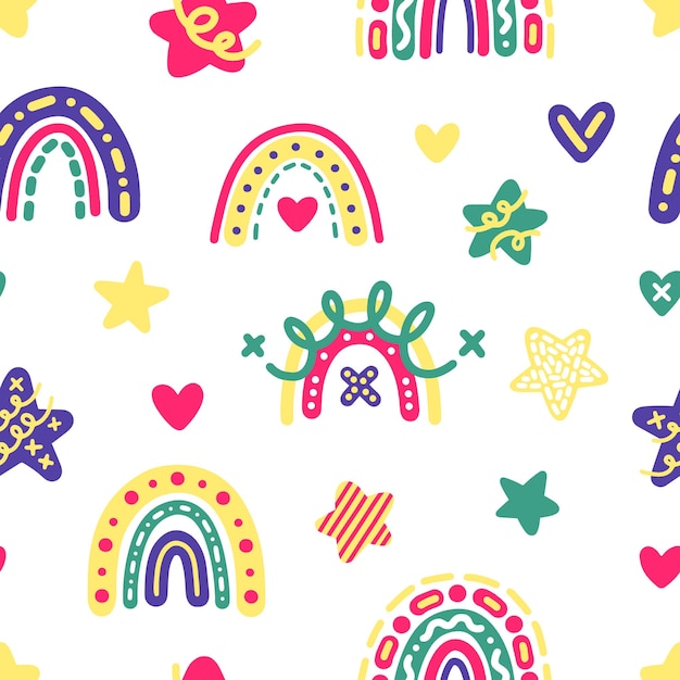 Festive scandinavian vector pattern Juicy doodles for babies textiles cards interior decor