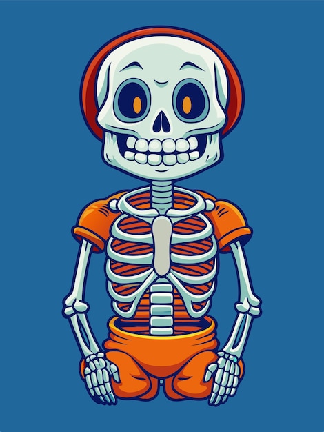 Vector festive skeleton cartoon design for fun halloween christmas t shirt