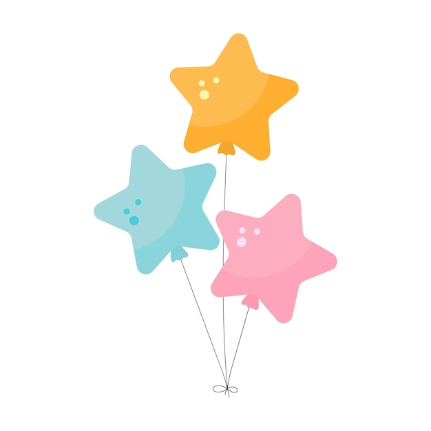 Festive star balloons. Birthday party or carnival decorations balloon