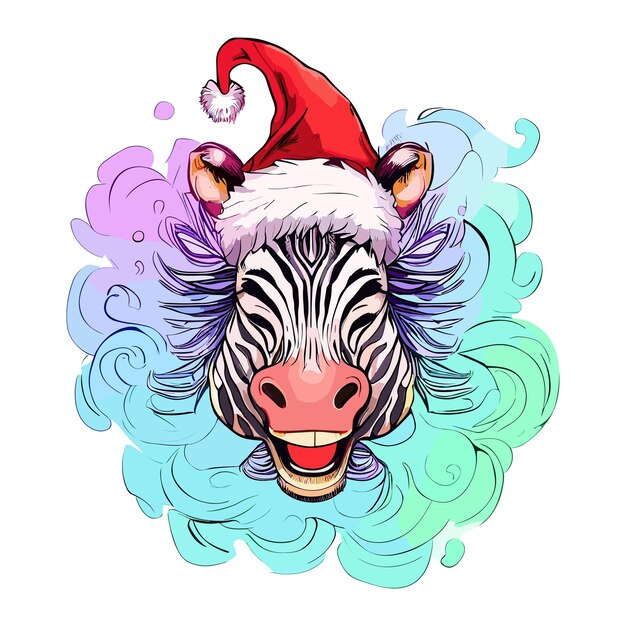 Vector festive zebra face delight