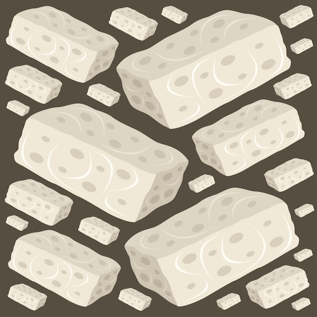 Feta cheese block vector illustration