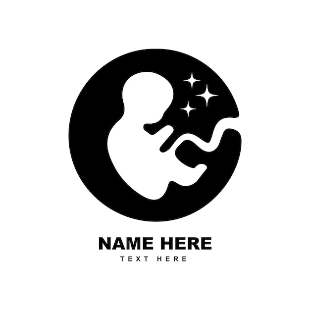 Эмбрион плода с векторной иллюстрацией логотипа звезды