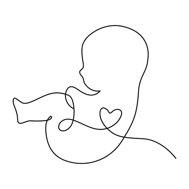fetus one line drawing