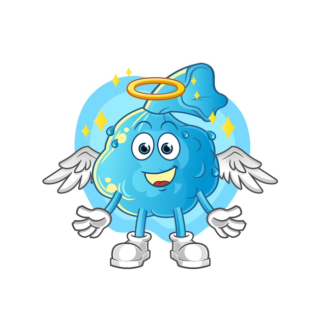 Fever compress angel with wings vector. cartoon character