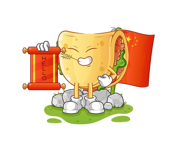 Fever compress chinese cartoon cartoon mascot vector