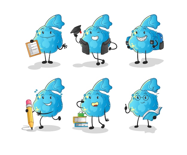 Fever compress education set character. cartoon mascot vector