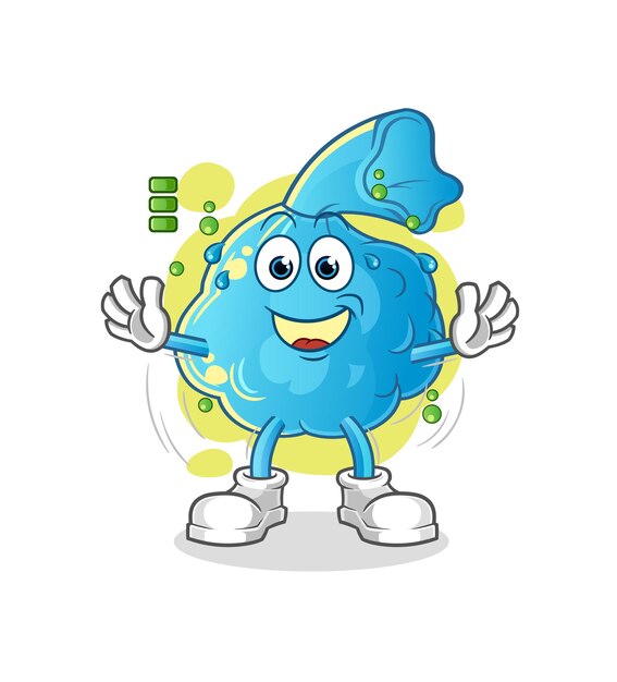 Fever compress full battery character. cartoon mascot vector