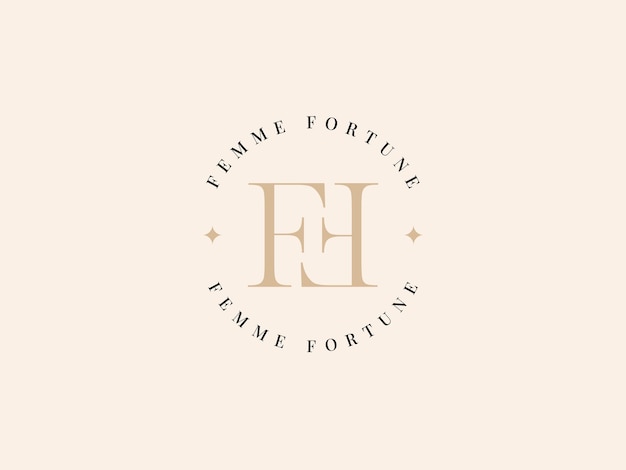 Логотип FF Femme Fortuna Lady Preneur Шаблон