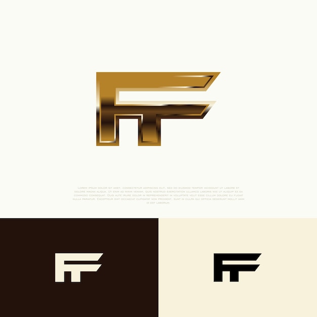 FF Initial Modern Logo Exclusieve sjabloon voor merkidentiteit