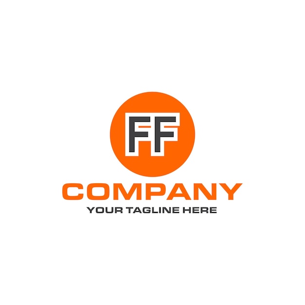 FF letter logo-ontwerp met ronde vorm