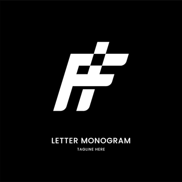 FF-monogram vlakke vectorlogo