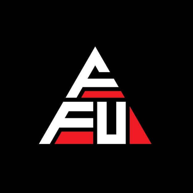 벡터 삼각형 모양의 ffu 트라이글 로고 디자인 모노그램 ffu 삼각형 터 로고 템플릿과 빨간색 ffu 세각형 로고 간단하고 우아하고 고급스러운 로고