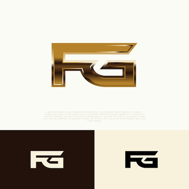 Vector fg initial modern logo exclusieve sjabloon voor merkidentiteit