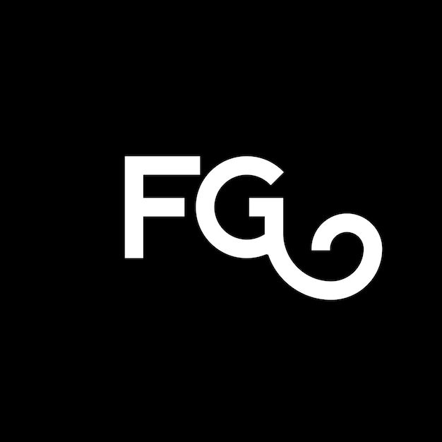 Vector fg letter logo ontwerp op zwarte achtergrond fg creatieve initialen letter logo concept fg letter ontwerp fg witte letter ontwerp op zwart achtergrond f g f g logo