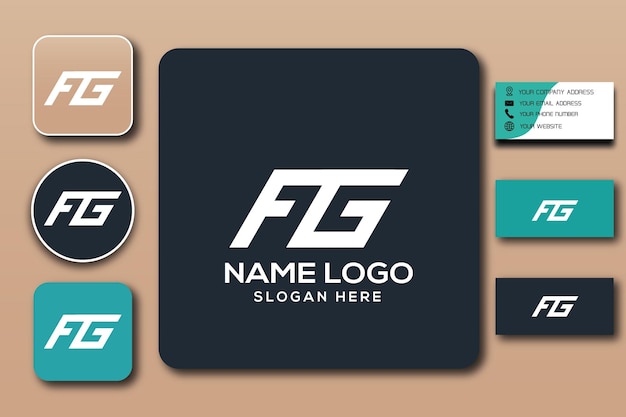 FG monogram logo sjabloon kleur bewerkbaar