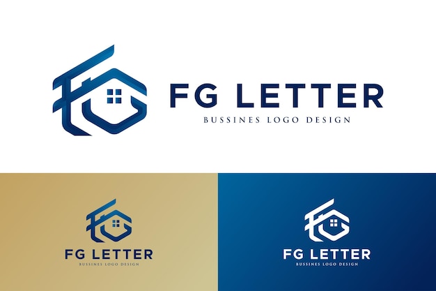 Design del logo fg immobiliare per la casa o la lettera della casa