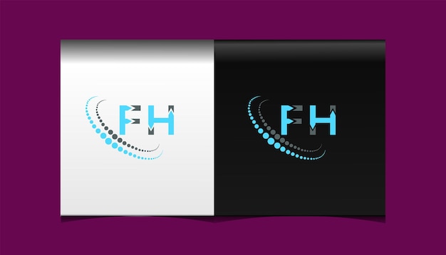 Modello di icona vettoriale di design del logo moderno iniziale fh