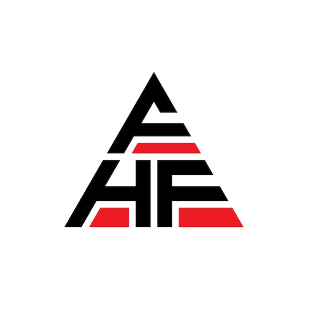 벡터 삼각형 모양의 fhf 글자 로고 디자인, fhf 모노그램, fhf 삼각형 터 로고 템플릿, fhf 빨간색 삼각형 로고, 단순, 우아하고 고급스러운 로고