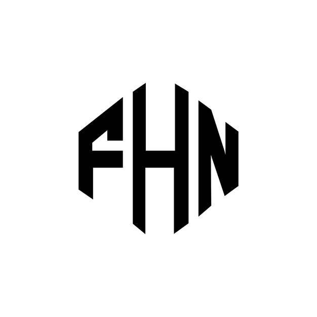 Вектор Дизайн логотипа fhn с буквой с формой многоугольника fhn дизайн логотипа в форме полигона и куба fhn шестиугольник векторный логотип шаблон белый и черный цвета fhn монограмма бизнес и логотип недвижимости