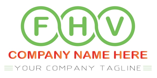 Vettore design del logo della lettera fhv