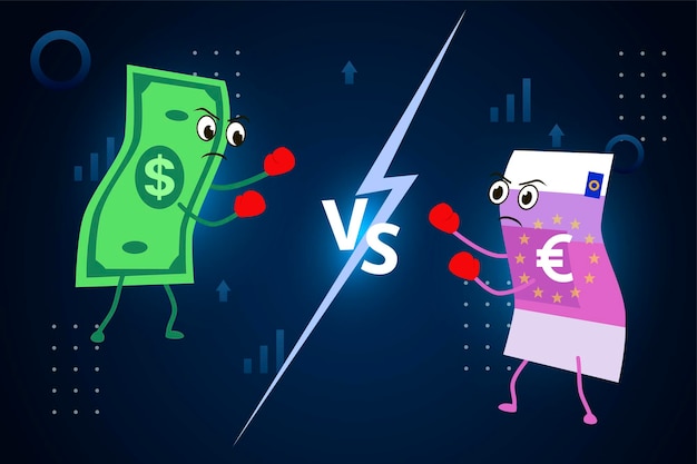 Fiat-valuta's vechten tegen dollar versus euro Valuta's vechten tegen dollar VS tegen euro