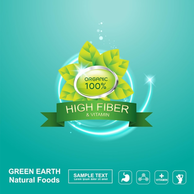 Fiber in Food Organic Logo Background Template