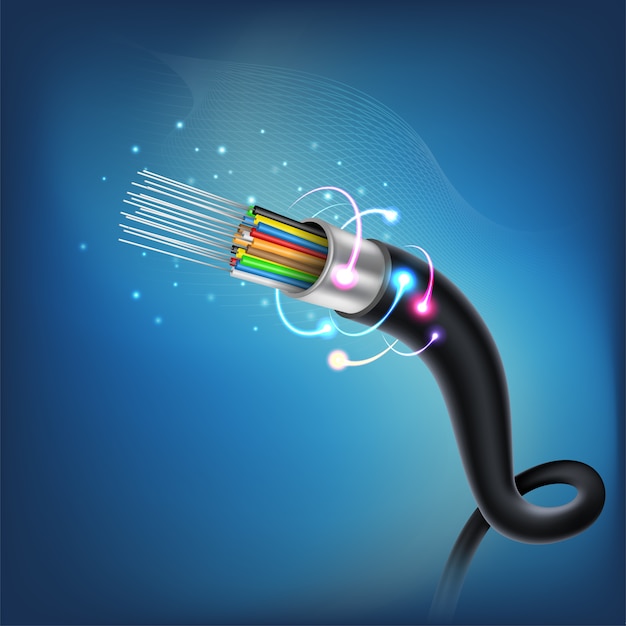 fiber optic cable connecting concept  