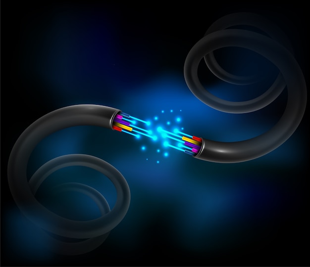 Fiber optic cable connecting concept