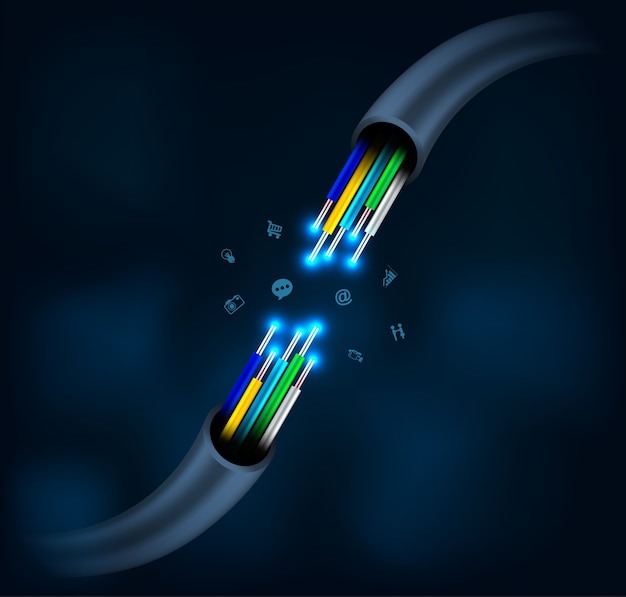 fiber optic connection business communication.
