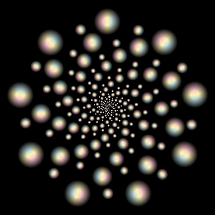 Vector fibonacci gradient blurred ratio spiral vector pattern