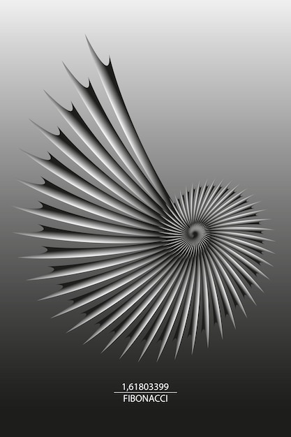 Fibonacci-reeks Gouden verhouding Geometrische vormen spiraal 3D Snail spiraal Zeeschelp heilige geometrie