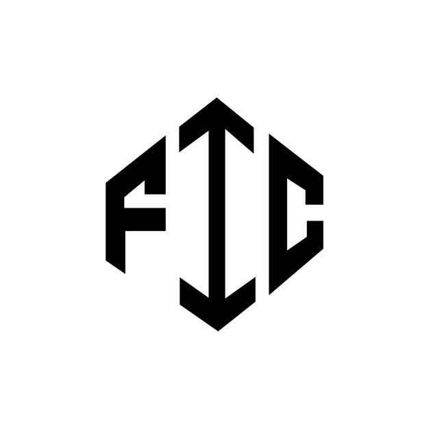 FIC letter logo design with polygon shape FIC polygon and cube shape logo design FIC hexagon vector logo template white and black colors FIC monogram business and real estate logo