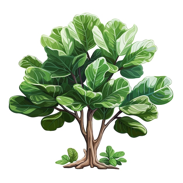 ベクトル フィクス・リラタ (ficus lyrata) はフィッドル・リーフ・フィグ (fiddle leaf fig) と呼ばれている